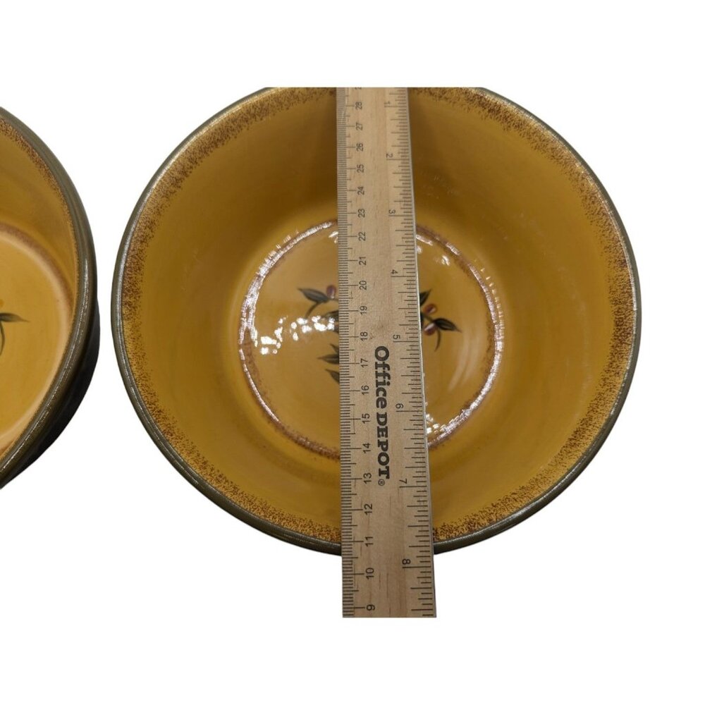 Set Of 2 Vintage Hand-Painted Casa Christina Ceramic Bowls With Floral Interior - Picture 6 of 15